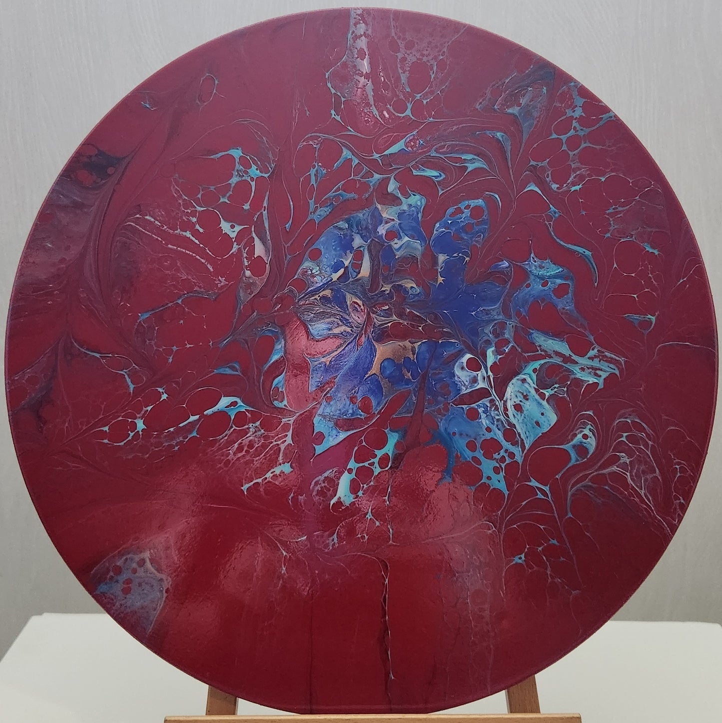 Abstract Lazy Susan – Red Raspberry