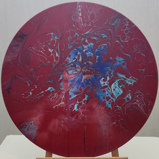 Abstract Lazy Susan – Red Raspberry